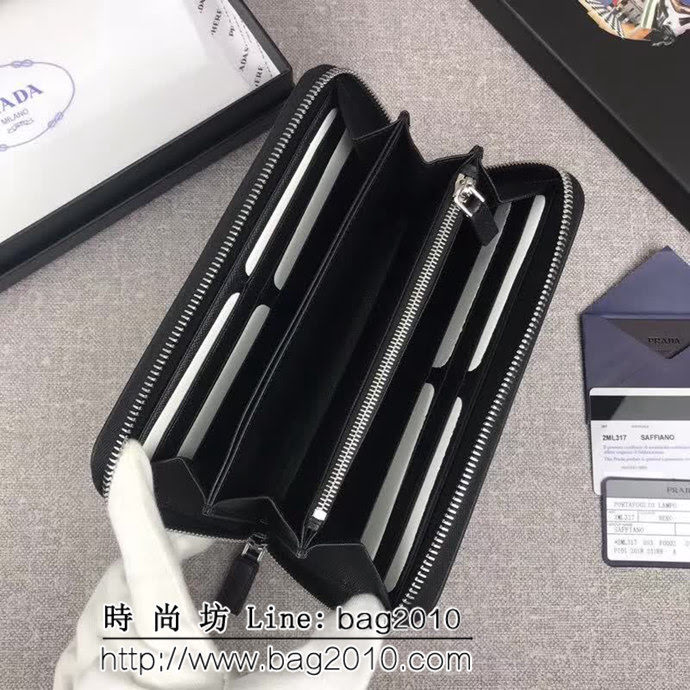PRADA普拉達 官網同步 2018最新摩登態度系列 男士單拉鏈錢包 2ML317 DD1342